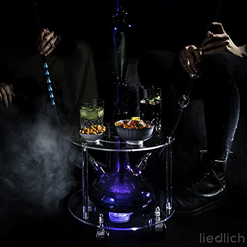 Liedlich® Shisha Tisch mit LED Licht - Edle Optik - XL-Größe - Shisha Tisch - LED Untersetzer Shisha - Shisha LED… – Bild 6