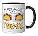 Funny Taco Lover Mexican Food Quote I Love Titties and Tacos Ceramic Mug, Black/White