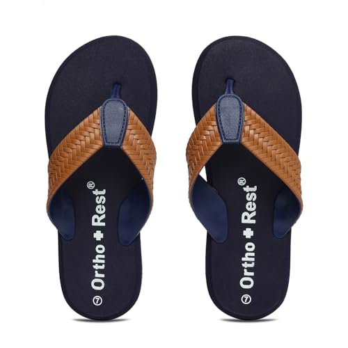 Image of Ortho + Rest Men's Orthopedic Dr. Slippers, Soft Cushioned Flip Flops | Arch Support | Lightweight Anti Skid Comfort Slippers for Men & Boys | Home, Bathroom, Indoor & Outdoor Daily Wear Footwear