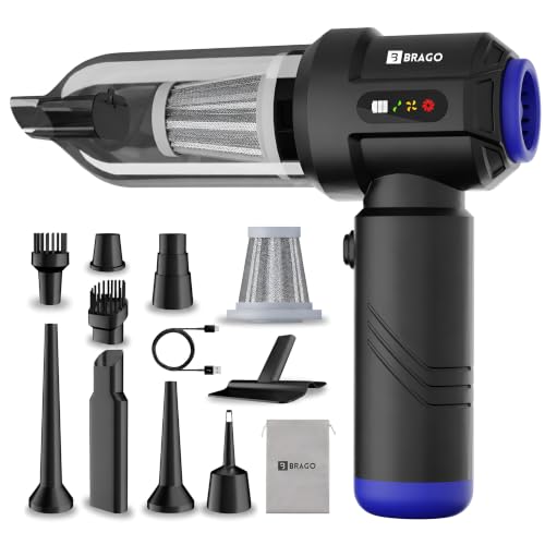 Brago TurboVac Cordless Vacuum Cleaner for Car & Home, 18500Pa Powerful Suction, Metal Hepa Filter, 4-in-1 Portable Vacuum & Air Blower, 9600mAh Battery (40 Mins Runtime), 3-Speed BLDC Motor discount deal