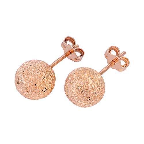 Boucles d'oreilles boules givrées en argent et or rose, le cadeau idéal à offrir