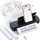 GUTHERREN Inkless Portable Printer Wireless for Travel - High Resolution, 3800mAh Battery, Thermal Mini for A4/A5/US Letter, Bluetooth & USB, Lightweight Wireless Printer for Home/Office