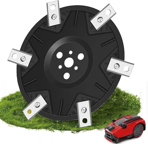 Messerscheibe + 6 Stücks Ersatzklinge kompatibel mit Worx Landroid M700 M500 WR167E WR141E Vision-M600, Mähroboter tuning-Messerteller, Glasfaserverstärkte Messerscheibe für 6x Klingens