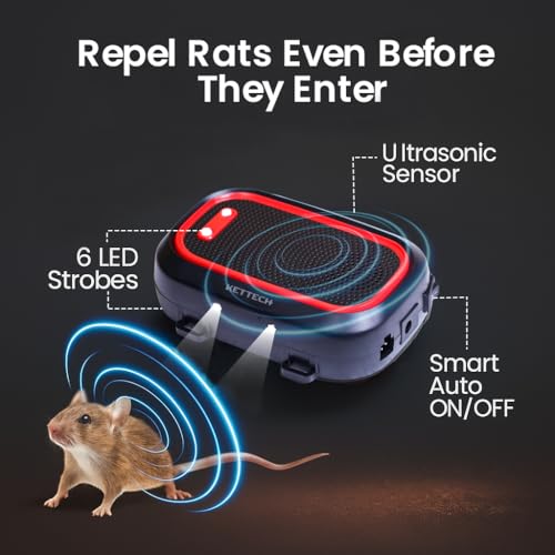 Image of 5th Gen Ultrasonic Rat Repellent | Breaks Rat Cycle Permanently | Universal Fit for Cars & Trucks, Homes & Commercial Spaces | IPX3 Waterproof | Protects Wires & Sensors | 95% Efficiency