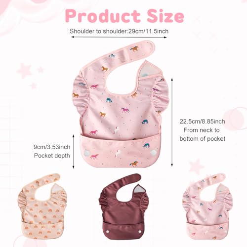 Image of SNOWIE SOFT Sleeved Bib Baby Bib with Pocket, Toddler Bib, Smock, Washable and Lightweight Waterproof Fabric, Fits Bibs for Baby 6 Months+
