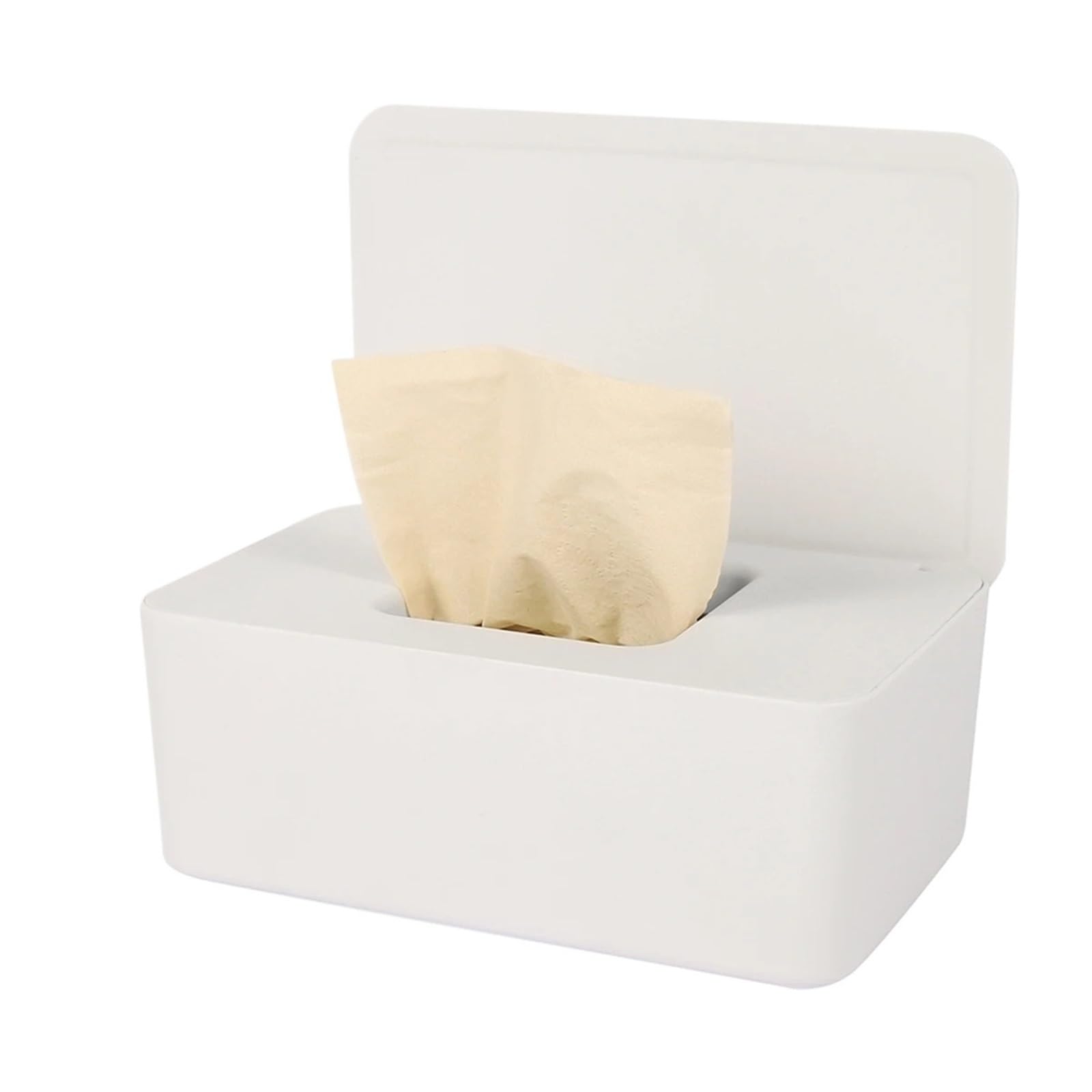 Wet Tissue Box Dustproof Wipes Dispenser Portable Tissue Box Storage Box With Lid For Car Home Office Desktop Organizer(WHITE)