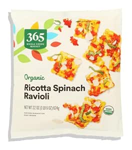 365 by Whole Foods Market Organic Ricotta Spinach Ravioli, 22 Ounce, Frozen