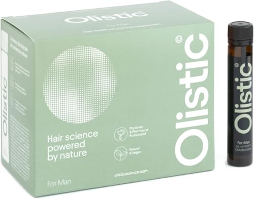 Olistic MEN - 28 Ampollas de Tratamiento Anticaída Cabello para Hombre, Fortalece las Fibras...