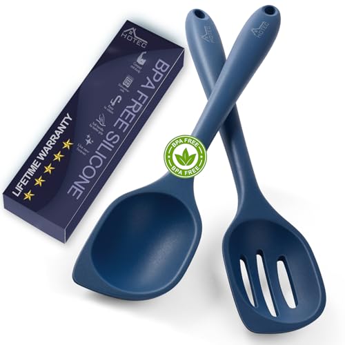 HOTEC 446°F Heat Resistant Silicone Cooking Spoon Spatula, B...