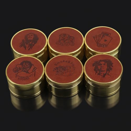 Dichavador de Metal Dourado - Hemp Leather (Sortido)