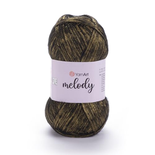 Image of YarnArt Melody Variegated Chainette - Metallic Sheen Fiber for Knitting, Crochet & Embroidery, 100g (3.5 oz) Skein, 230m (251 yd), Premium Blend of 70% Polyamide 21% Acrylic 9% Wool (886)