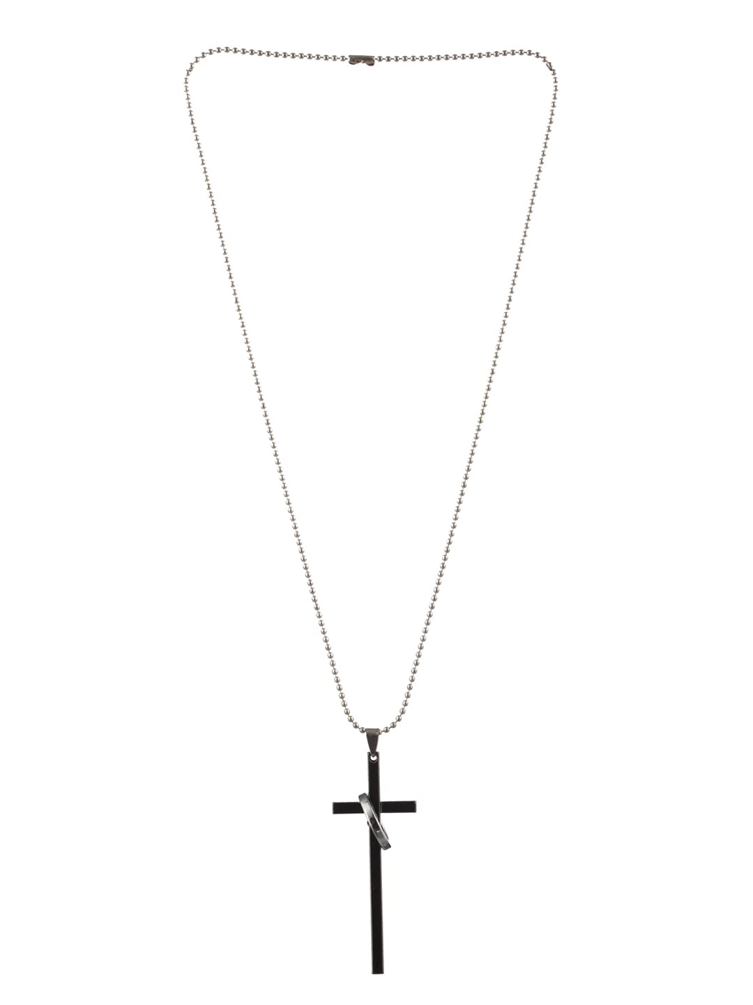 BOLD BY PRIYAASI Silver-Plated Long Cross Ring Chain Necklace for Men (B0BN81YRM8) Amazon Price History, Amazon Price Tracker