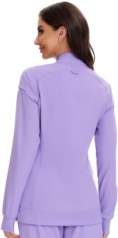 COZYFIT Scrub Jackets for Woman, Zip Front Nurse Jacket, 4-Way Stretch Fabric - Image 2
