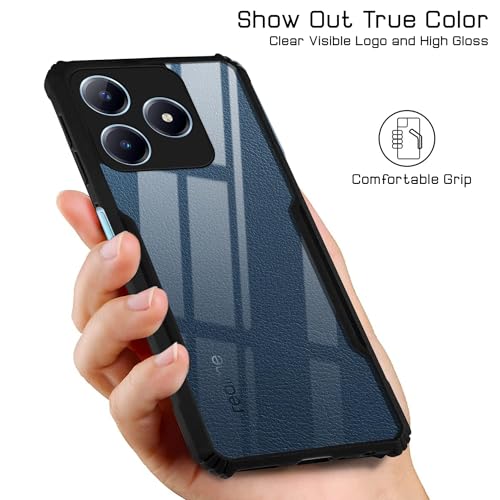 Image of Jkobi Back Cover Case for Realme C63 (Shockproof with Polycarbonate Clear Panel | Professional Black)