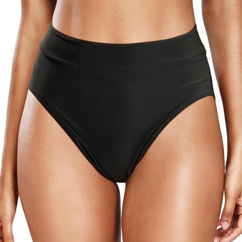 Bikini Talle Alto Mujer Braga Bikini Reductor Barriga Braguitas Clásico Bikini Culotte Sexy Traje de Baño, Color Sólido Braguita Triángulo Bañador