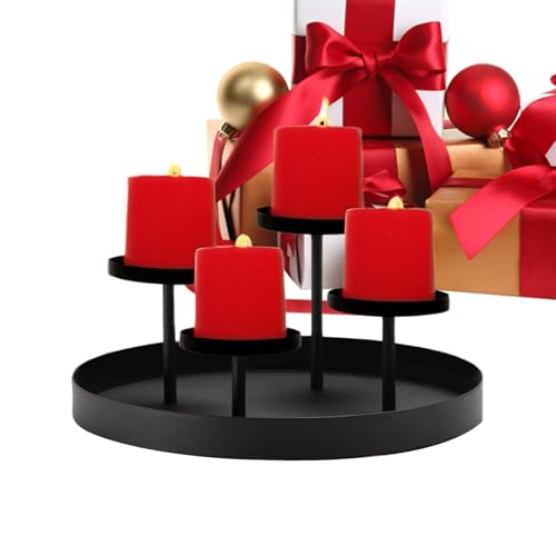 Weihnachts-Kerzenhalter – 4 Schlitze, rundes Tablett-Design,...