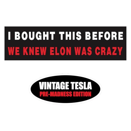 Image of 2 Pack Anti Elon Bumper Magnet, I Bought This Before We Knew Elon was Crazy Car Magnetic Sticker, Vintage Pre Madness Edition Removable Magnet for Vehicles