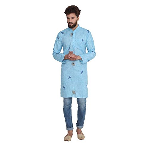 Kurta de los hombres de lino transpirable contra el calor