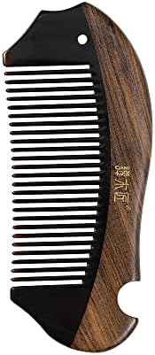 TAN MUJIANG Hair Comb Natural Wood and Horny Material Anti-static CGHJ0602