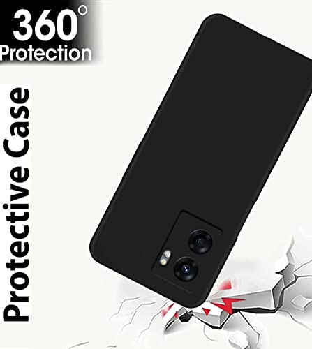 Image of BlazeTech for [ Realme Narzo 50 5G / Oppo K10 5G ] Liquid Silicone Back Case Cover Flexible |Inner Lining| with Camera Protection Back Cover for [ Realme Narzo 50 5G / Oppo K10 5G ] - Black