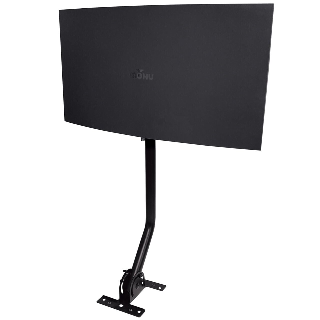 Mohu Sail Antena de TV amplificada para interiores y exteriores, rango de 75 millas, UHF VHF, multidireccional, 4K 8K UHD, NEXTGEN TV, con mástil de 20 pulgadas, cable de 30 pies (negro)