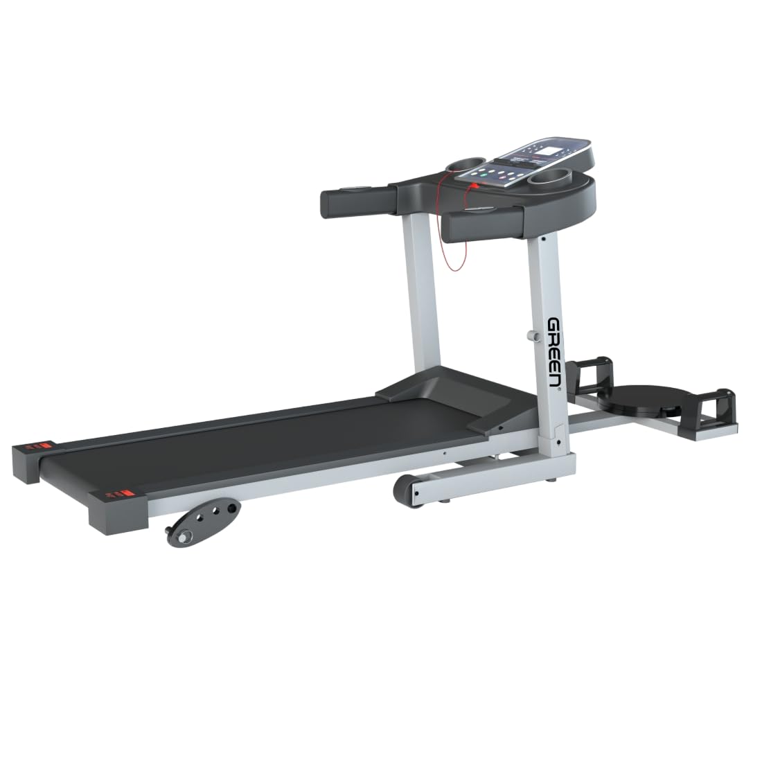 GREEN GT-400 PT Motorized Treadmill for Home Use with Massager | 4HP Peak DC Motor Running Machine | 100KG Max User Weight, 3.5 Inch LCD Screen, 12 Preset Programs, Handle Pulse Sensors and Wheels-image-20