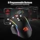 Redragon M810 Pro Kabellose Gaming-Maus, 10000 DPI Kabelgebundene/Kabellose Maus mit Schnellfeuertaste, 8 Makrotasten, 45 Stunden Dauerleistung und RGB-Hintergrundbeleuchtung für PC/Mac/Laptop