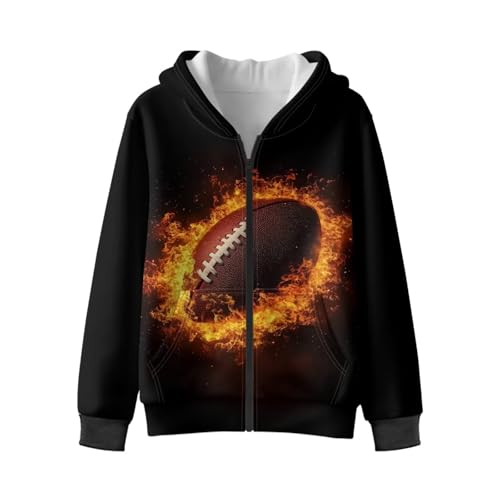 Boys' Ball Theme Sweatshirt Winter Zip-Up Fleece Hooded Hoodie Long Sleeve Cardigan Sweatshirts
