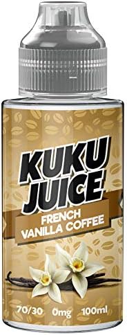 100ml French Vanilla Coffee E Liquid 70VG/30PG Vape ELiquid Vaping No Zero Nicotine 0mg 120ml Bottle Short Fill (Kuku Juice E-Liquid)