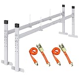 JY PERFORMANCE Ladder Rack for Trailer, Universal Trailer Roof Top Ladder Rack with Stoper, 5.77-8.65 ft Adjustable for Enclosed and Open Trailer, 400 LBS Capacity, Sliver