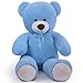 Ours en Peluche Géant XXL en Peluche avec 110 cm, Teddybär Kuschelbär Teddy Bear Grand Ours en Peluche Doux Cadeau Animal en Peluche pour Un Anniversaire, La Saint Valentin ou Noël (1.1m, Bleu)