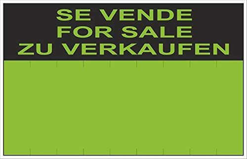 Señal Se Vende/For Sale/Zu Verkaufen | 350 X 450 Mm - Verde Fluorescente En Oferta Normaluz Rd50205 - Cartel Se Vende For Sale Zu Verkaufen Pvc Glasspack 0,4 Mm 35X45 Cm Con Cte, Ripci