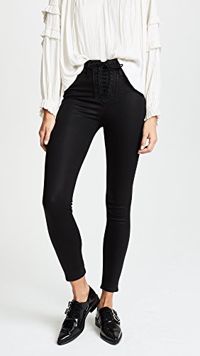 HUDSON Women's Bullocks High Rise Lace Up Super Skinny Coated Jeans2