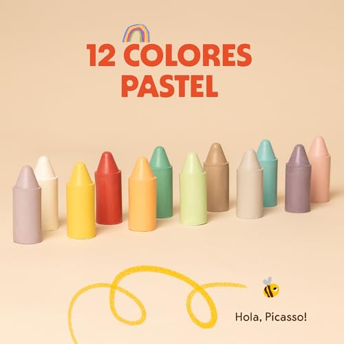 Miniatura 5 de Honeysticks Lápices De Colores De Cera De Abeja Paquete De 12 - Colores Pastel, No Tóxicos, Seguros Para Niños 1 , Hechos Con Cera De Abeja Natural Y Colores De Calidad Alimentaria