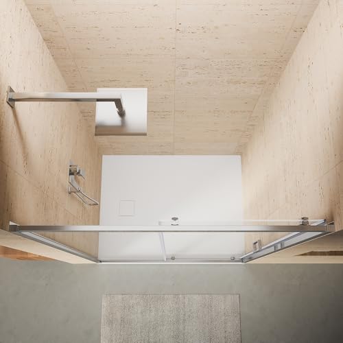 Box Doccia Nicchia 135Cm Apertura Scorrevole Vetro Temperato 6Mm Trasparente Profili Cromati H185Cm Mod. Tonga - 4