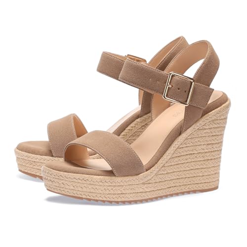 Image of VICKI.VICKI Women's Platform Sandals Wedge Ankle Strap Open Toe Sandals