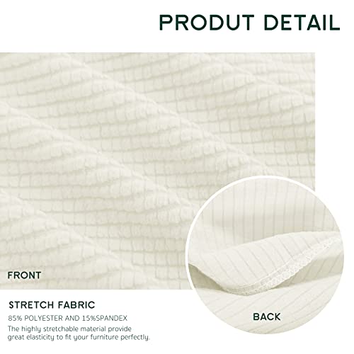 Hokway Couch Cushion Covers Stretch Cushion Covers Sofa Seat Cushion Slipcover Cushion Protector(Creamwhite, Small) #TOP1