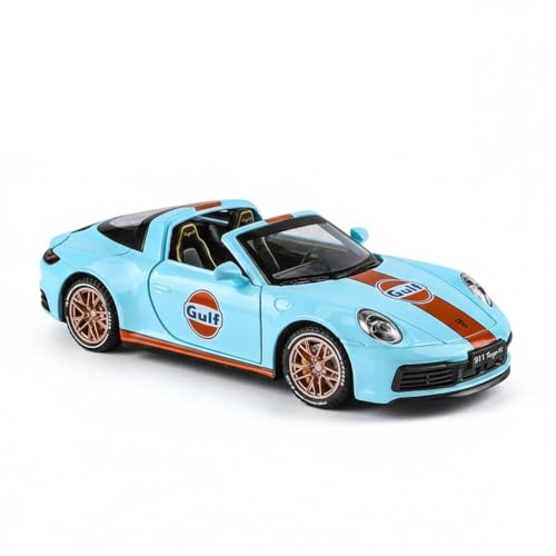 Image of WORSHIPER 1:32 Scale Porsche 911 Targa 4S Alloy Diecast Car Model Toy | Pull Back Action with Sound & Light | Openable Doors | Collectible Vehicle for Kids & Adults