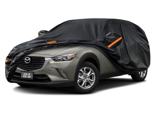 Image of Kayme 7 Layers SUV Car Cover Custom Fit for Mazda CX-30 CX-3 CX 30 CX 3 (2019-2025) Waterproof All Weather for Automobiles, Outdoor Full Cover Rain Sun UV Protection.Black