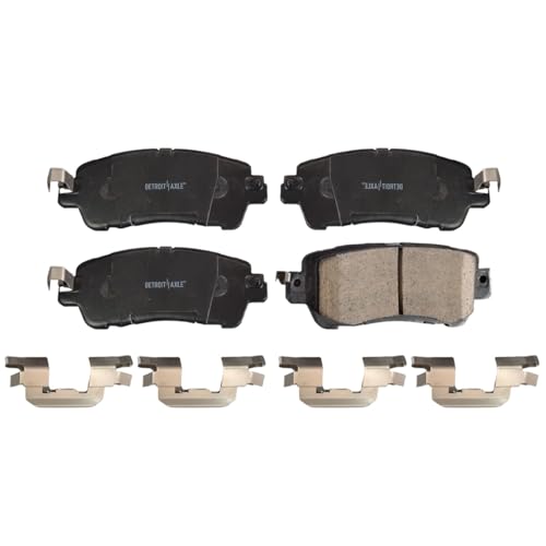 Image of Detroit Axle - Front Brake Kit for Toyota 2017-2018 Yaris iA, 2019-2020 Yaris, 2016 Scion iA, 10.16 inch inch Disc Brake Rotors Ceramic Brakes Pads with Hardware Replacement