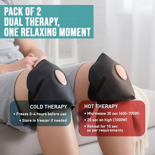 Image of ONYXNEO Knee Wrap with Hot & Cold Gel Therapy (Pack of 2) | Knee Support Brace for Pain Relief | Knee Cap for Arthritis and Protection for Men & Women