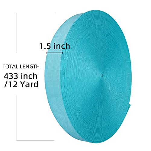 Image of Nylon Webbing 1.5 Inch, Heavy Duty Nylon Webbing Strap 12 Yard,Durable Nylon Strapping for Indoor or Outdoor Gear, DIY Crafting, Repairing, (Blue, 12 Yard)
