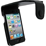  igadgitz echtes Leder Tasche Schutzhülle Etui Case Hülle aufklappbar in Schwarz für Apple iPod Touch 4G 4. Gen Generation 8gb 32gb & 64gb + Gürtelbefestigung + Display Schutzfolie