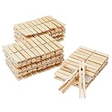 100 Pack Wooden Clothespins, 4 inch Heavy Duty Clothes Pins for Hanging, Outdoor, Crafts