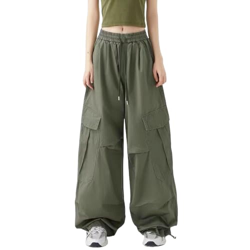 Pantalon cargo d'été large taille haute vêtement décontracté droit style INS