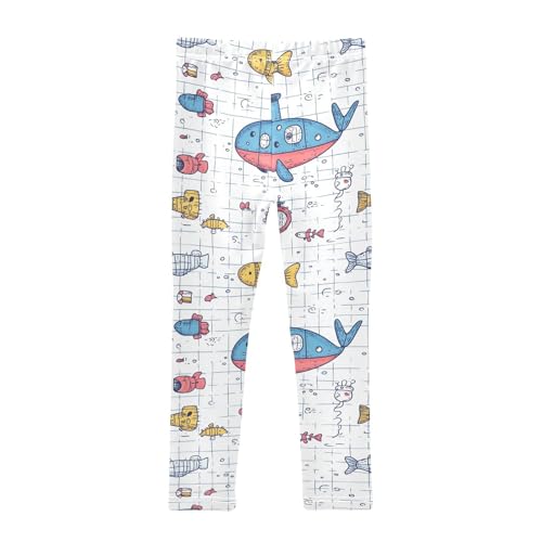 ZZKKO Girls Leggings Submarine Doodle Toddler Girls Clothes Leggings for Girls Toddler Girls Leggings 3-4T2