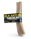 Elk Antlers for Dogs - Medium Split, Satisfies Natural Chewing Instincts, Tasty Marrow Exposure, Beginner-Friendly Antler Chew