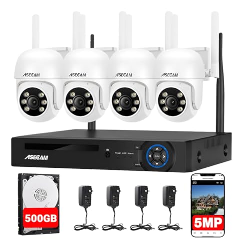 La Mejor Lista de Kit de Camaras Dahua los más solicitados. 45 KVOZEN 5MP Kit de Camaras de Vigilancia Exterior, 4 Cámaras WiFi Exterior/Interior, Visión Nocturna Color 40m, Detección Movimiento, Audio Bidireccional, IP67, NVR, Plug and...