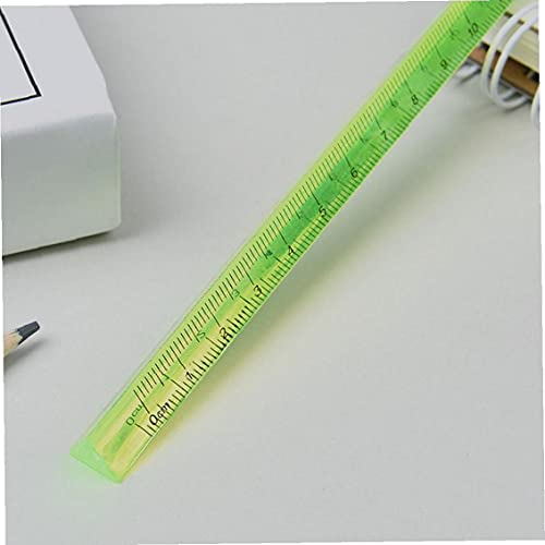 Sraeriot Driehoekige Heerser 15cm Plastic Rechte Liniaal Praktische Student Briefpapier Dubbele Schaal Meten Tool Office… - Image 3
