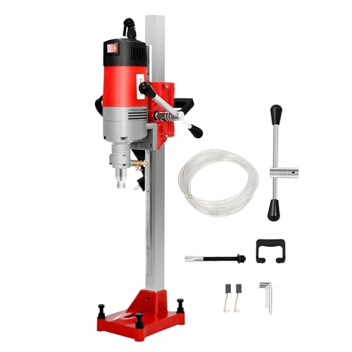 OUBUBY Trapano a nucleo con supporto, diametro del foro: circa 0-165 mm, 1300 W, 580 giri/min, adatto per punte diamantate, trapano a nucleo, trapano magnetico per bagnato e asciutto